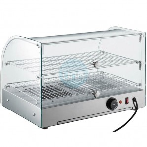 Vitrina Caliente, Frontal Vidrio Curvado, 2 Rejillas, 60 cm Ancho, 45 Litros, Lacor
