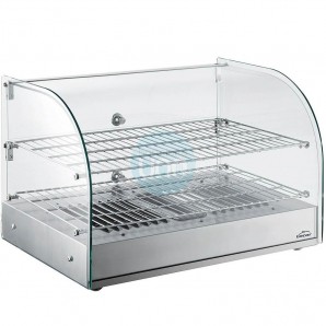 Vitrina Caliente, Frontal Vidrio Curvado, 2 Rejillas, 60 cm Ancho, 45 Litros, Lacor