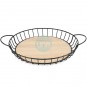 Frutero de Varillas Redondo Ø 40 cm Bajo, Altura 8 cm, Base Madera, Alambre Acero Negro Mate, Lacor