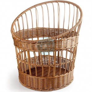 Cesta para Barras de Pan Ø 32 cm, Altura 42 cm, Polipropileno Mimbre Marrón, Baguette Rustic Lacor