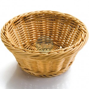 Cesta de Pan Redonda Ø 28 cm, Altura 8 cm, Polipropileno Mimbre, Lacor