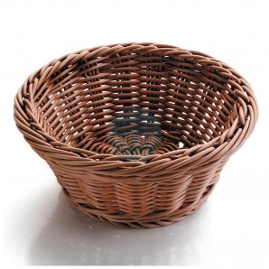 Cesta de Pan Redonda Ø 19 cm, Altura 8 cm, Polipropileno Mimbre, Marrón, Lacor