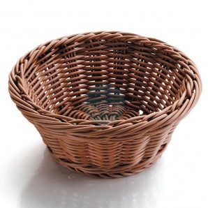 Cesta de Pan Redonda Ø 23 cm, Altura 8 cm, Polipropileno Mimbre, Marrón, Lacor