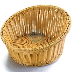 Cesta de Pan Grande Ø 35 cm, Altura 20 cm, Polipropileno Mimbre, Lacor