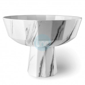 Frutero Panera Cuenco Ø 21 cm con Soporte, Melamina Mármol, Altura 15 cm, Lacor