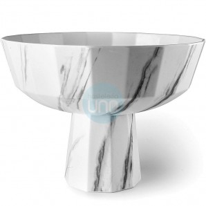 Frutero Panera Cuenco Ø 28,5 cm con Soporte, Melamina Mármol, Altura 21 cm, Lacor