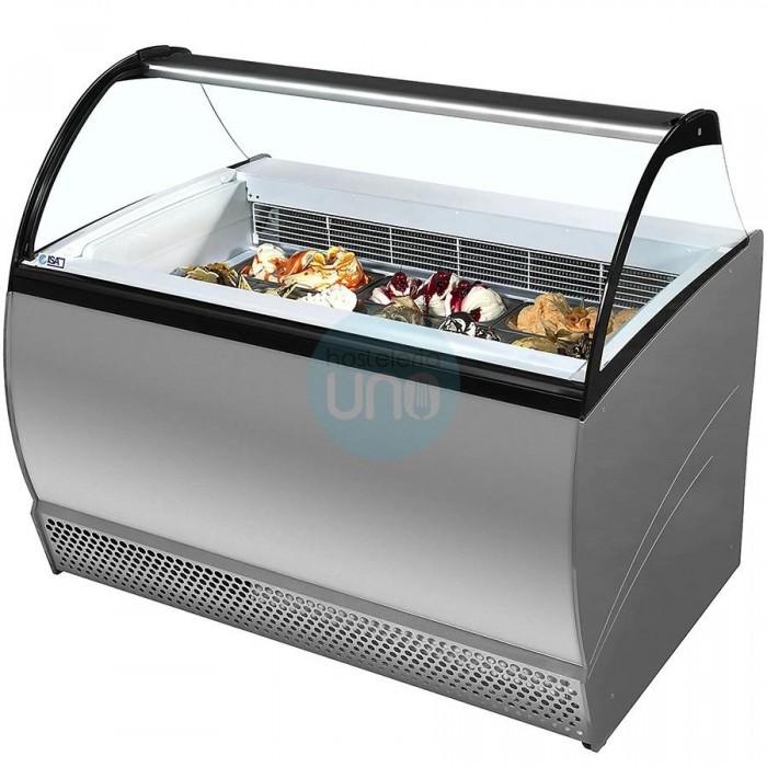 Vitrina Heladería, 1,3 Metros Ancho, 10+10 Cubetas, Fondo 90 cm, Cristal Curvo, Tefcold Vitrina Heladería, 1,3 Metros Ancho, 10+10 Cubetas, Fondo 90 cm, Cristal Curvo, Tefcold