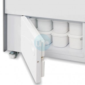 Vitrina Heladería, 1,3 Metros Ancho, 10+10 Cubetas, Fondo 80 cm, Cristal Curvo, Tefcold