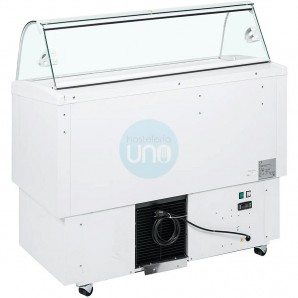 Vitrina Heladería, 1,2 Metros Ancho, Cristal Curvo, 6+6 Cubetas de 5 Litros, 63 cm Fondo, ISA FIJI 6