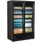 Expositor Refrigerado Negro, 1,2 Metros Ancho, 1000 Litros, Fondo 71 cm, 10 Estantes, Puertas Batientes Cristal, TEFCOLD