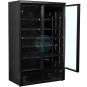 Expositor Refrigerado Negro, 1,2 Metros Ancho, 1000 Litros, Fondo 71 cm, 10 Estantes, Puertas Batientes Cristal, TEFCOLD