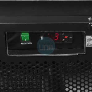Expositor Refrigerado Negro, 1,2 Metros Ancho, 1000 Litros, Fondo 71 cm, 10 Estantes, Puertas Batientes Cristal, TEFCOLD