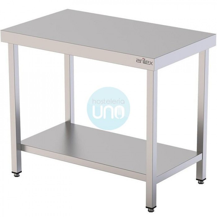 Mesa Central, 1,5 Metros Ancho, 1 Metro Alto, 1 Estante, Fondo 60 cm, Acero inoxidable, MCDC156 Mesa Central, 1,5 Metros Ancho, 1 Metro Alto, 1 Estante, Fondo 60 cm, Acero inoxidable, MCDC156