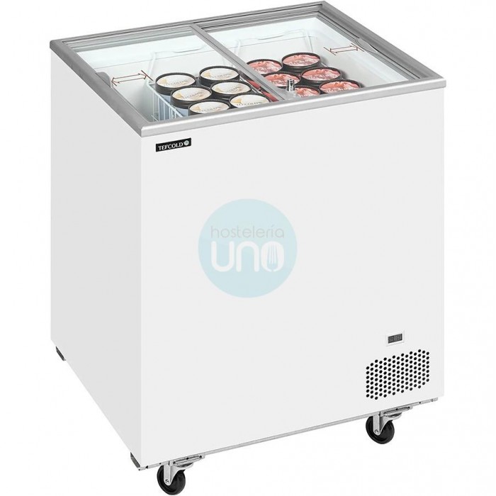 Arcón Congelador, 72 cm Ancho, Puerta Corredera Cristal, Fondo 63 cm, Blanco, TEFCOLD Arcón Congelador, 72 cm Ancho, Puerta Corredera Cristal, Fondo 63 cm, Blanco, TEFCOLD