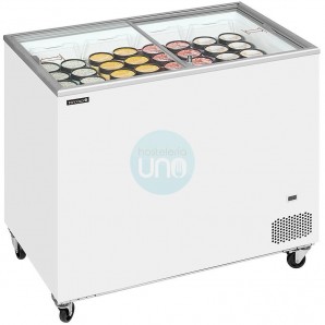 Arcón Congelador, 1 Metro Ancho, Puerta Corredera Cristal, Fondo 63 cm, Blanco, TEFCOLD