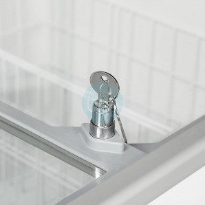 Arcón Congelador, 1,5 Metros Ancho, Puertas Correderas Cristal, Fondo 63 cm, Blanco, TEFCOLD