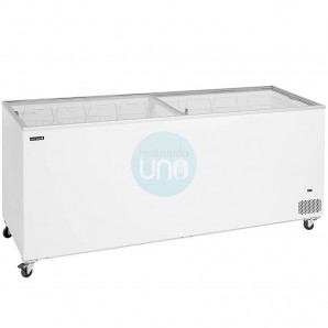 Arcón Congelador, 2 Metros Ancho, Puertas Correderas Cristal, Fondo 63 cm, Blanco, TEFCOLD