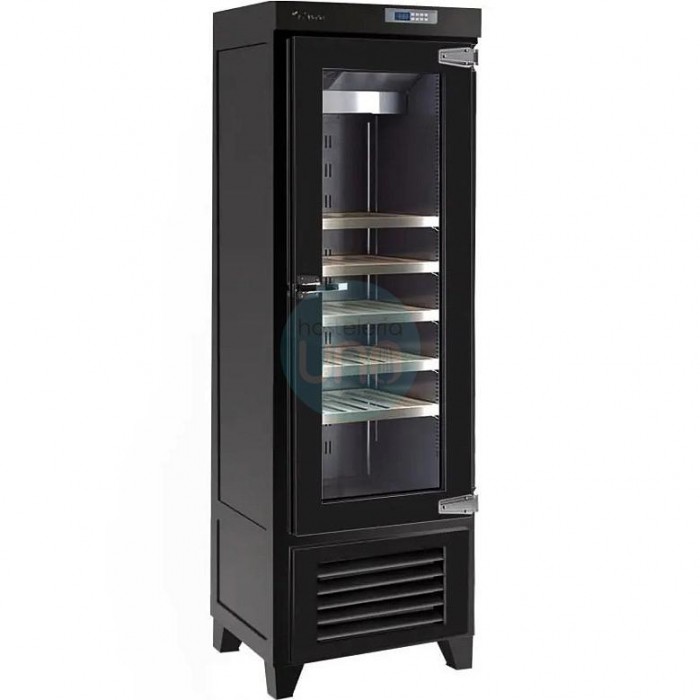 Vinoteca para Vinos Color Negro, 69 cm Ancho, Madera Pino Maciza, 90 Botellas, Fondo 60 cm, Vertical Negra, INFRICO IF23R1GN