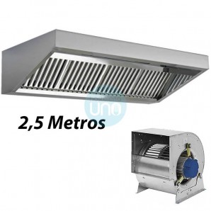 Campana Slim Baja con Motor Centrífugo 400º 2H 10/10, 5 Filtros de Carbono, 2,5 Metros Ancho, TSLS2589FC400