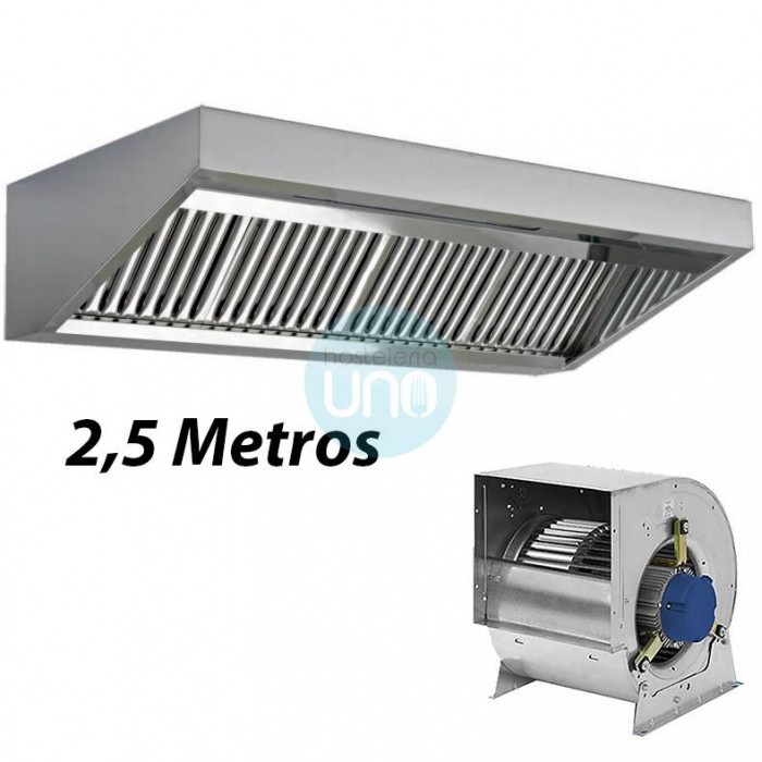 Campana Slim Baja con Motor Centrífugo 400º 2H 10/10, 5 Filtros de Carbono, 2,5 Metros Ancho, TSLS2589FC400 Campana Slim Baja con Motor Centrífugo 400º 2H 10/10, 5 Filtros de Carbono, 2,5 Metros Ancho, TSLS2589FC400