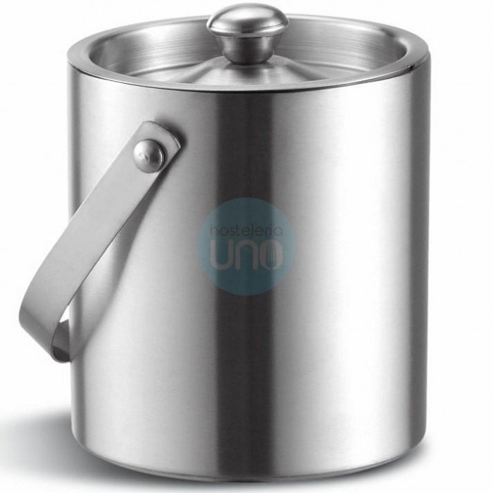 Cubo de Hielo Isotérmico, Acero inoxidable, Ø 12 cm, Altura 13,5 cm, 1 Litro, Comas Cubo de Hielo Isotérmico, Acero inoxidable, Ø 12 cm, Altura 13,5 cm, 1 Litro, Comas
