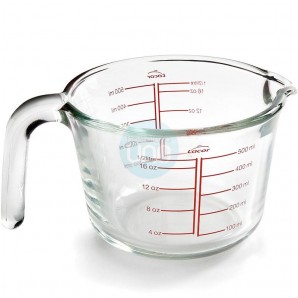 Jarra Medidora de Cristal, 0,5 Litros, Asa Ergonómica, Lacor