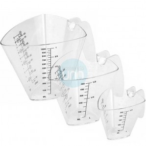 Set 3 Jarras Medidoras de Plástico, 0,25, 0,5 y 1 Litro, con Asa, Lacor