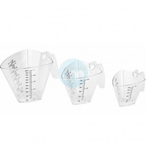 Set 3 Jarras Medidoras de Plástico, 0,25, 0,5 y 1 Litro, con Asa, Lacor