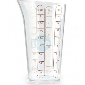 Vaso Medidor de Plástico, 1 Litro, Ø 10,5 cm, Altura 19 cm, Lacor Basic