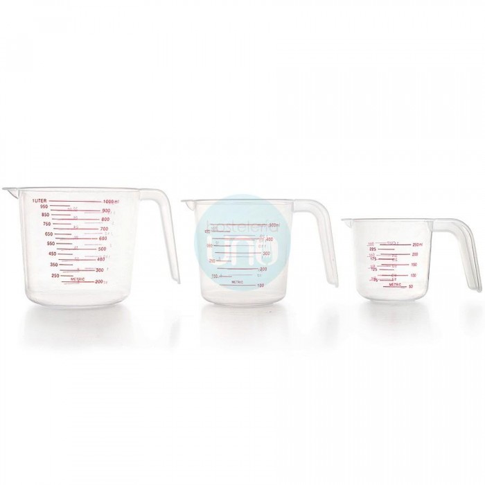 Set 3 Jarras Medidoras de Polipropileno, 0,25, 0,5 y 1 Litro, con Asa, Apilables, Lacor Set 3 Jarras Medidoras de Polipropileno, 0,25, 0,5 y 1 Litro, con Asa, Apilables, Lacor