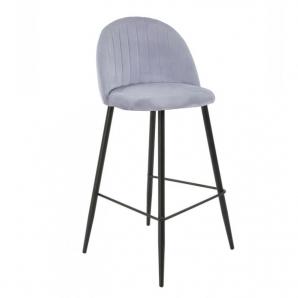 2 Taburetes orusa, metal negro, tapizado velvet gris - 2 unidades