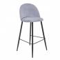 2 Taburetes orusa, metal negro, tapizado velvet gris - 2 unidades