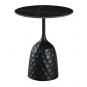 Mesa cavezzo, baja, negra, tapa cerámica mármol negro, 50 cms de diámetro