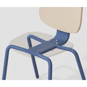 4 Sillas colmar, apilable, azul, contrachapado revestido con hpl, color natural - 4 unidades
