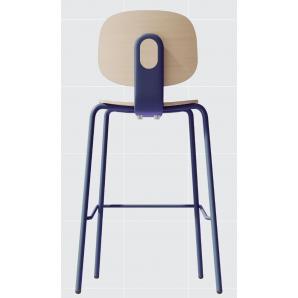 4 Taburetes colmar, apilable, azul, contrachapado revestido con hpl, color natural - 4 unidades