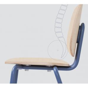 4 Taburetes colmar, apilable, azul, contrachapado revestido con hpl, color natural - 4 unidades
