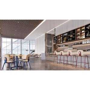 Mesa colmar, alta, azul, tapa de contrachapado revestido con hpl, color natural, 70 x 70 cms