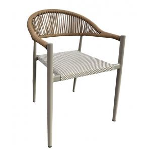 4 Sillones mónaco, apilable, aluminio, ratán y teslin - 4 unidades