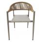 4 Sillones mónaco, apilable, aluminio, ratán y teslin - 4 unidades