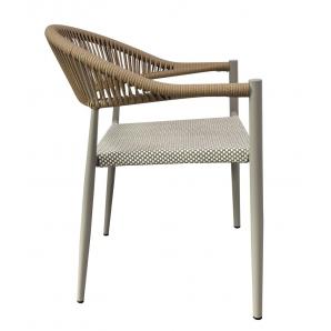 4 Sillones mónaco, apilable, aluminio, ratán y teslin - 4 unidades