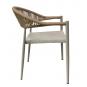 4 Sillones mónaco, apilable, aluminio, ratán y teslin - 4 unidades