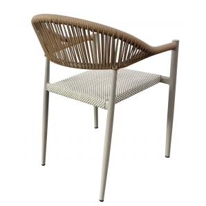4 Sillones mónaco, apilable, aluminio, ratán y teslin - 4 unidades
