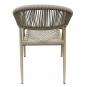 4 Sillones cannes, apilable, aluminio, asiento y respaldo de cuerda beige - 4 unidades