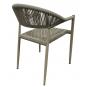 4 Sillones cannes, apilable, aluminio, asiento y respaldo de cuerda beige - 4 unidades