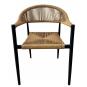 4 Sillones riviera, apilable, aluminio, ratán marrón - 4 unidades
