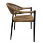 4 Sillones riviera, apilable, aluminio, ratán marrón - 4 unidades