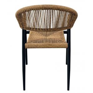 4 Sillones riviera, apilable, aluminio, ratán marrón - 4 unidades