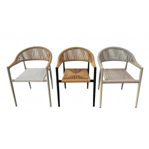 4 Sillones riviera, apilable, aluminio, ratán marrón - 4 unidades