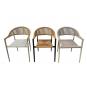 4 Sillones riviera, apilable, aluminio, ratán marrón - 4 unidades