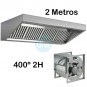 Campana Slim Baja con Motor Centrífugo 400º 2H 10/10, 4 Filtros de Carbono, 2 Metros Ancho, TSLS2089FC400